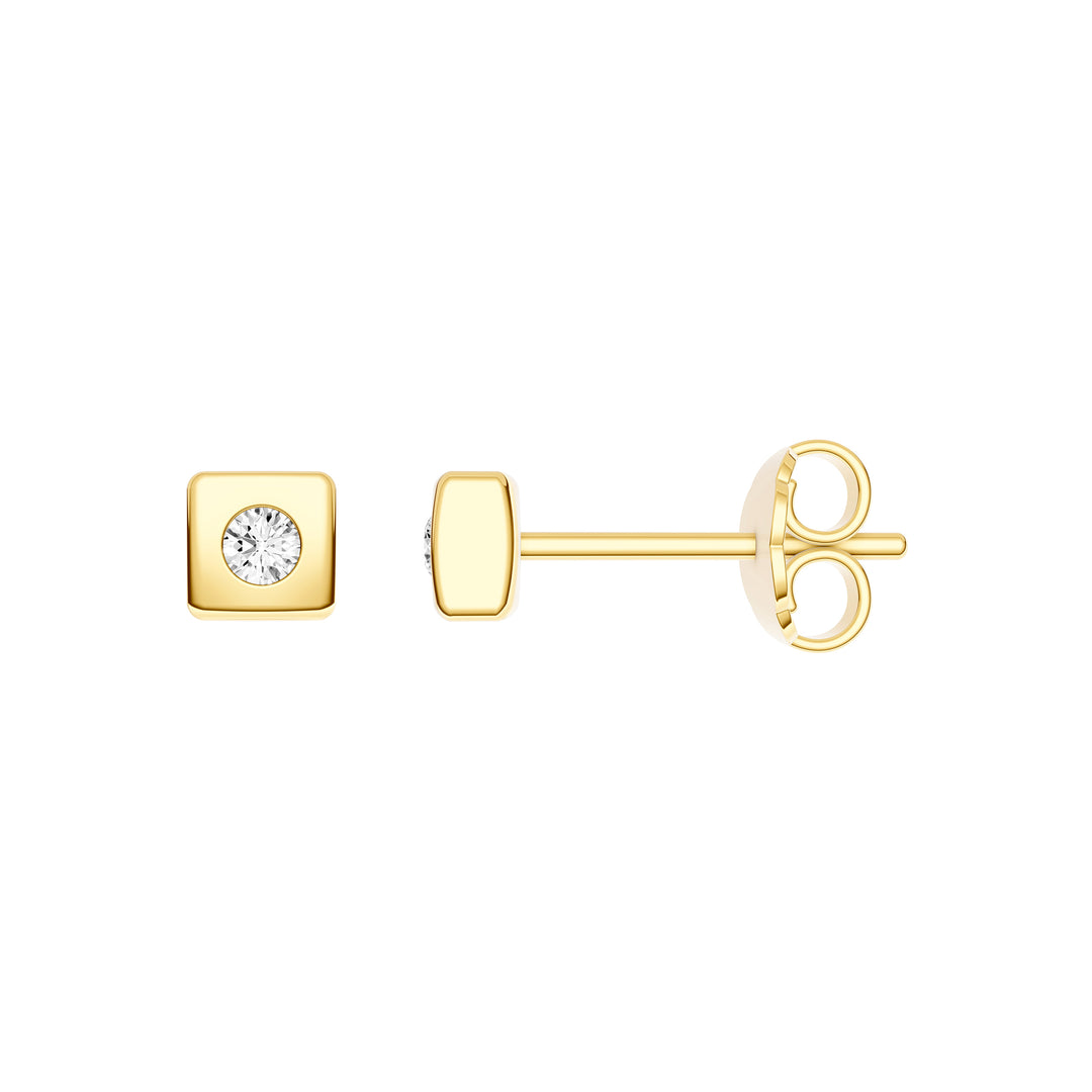 1/20tcw Diamond Square Stud Earrings