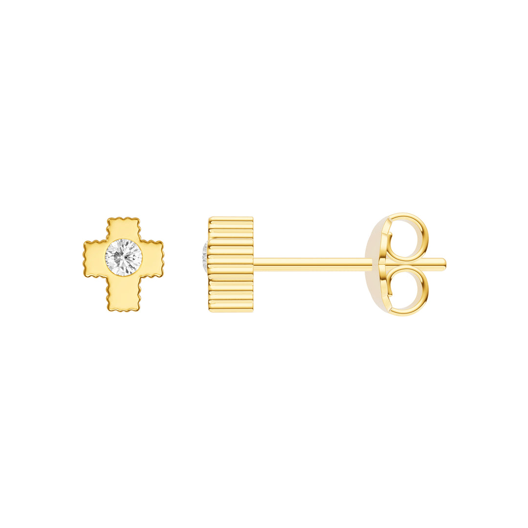 1/20tcw Diamond Cross Stud Earrings