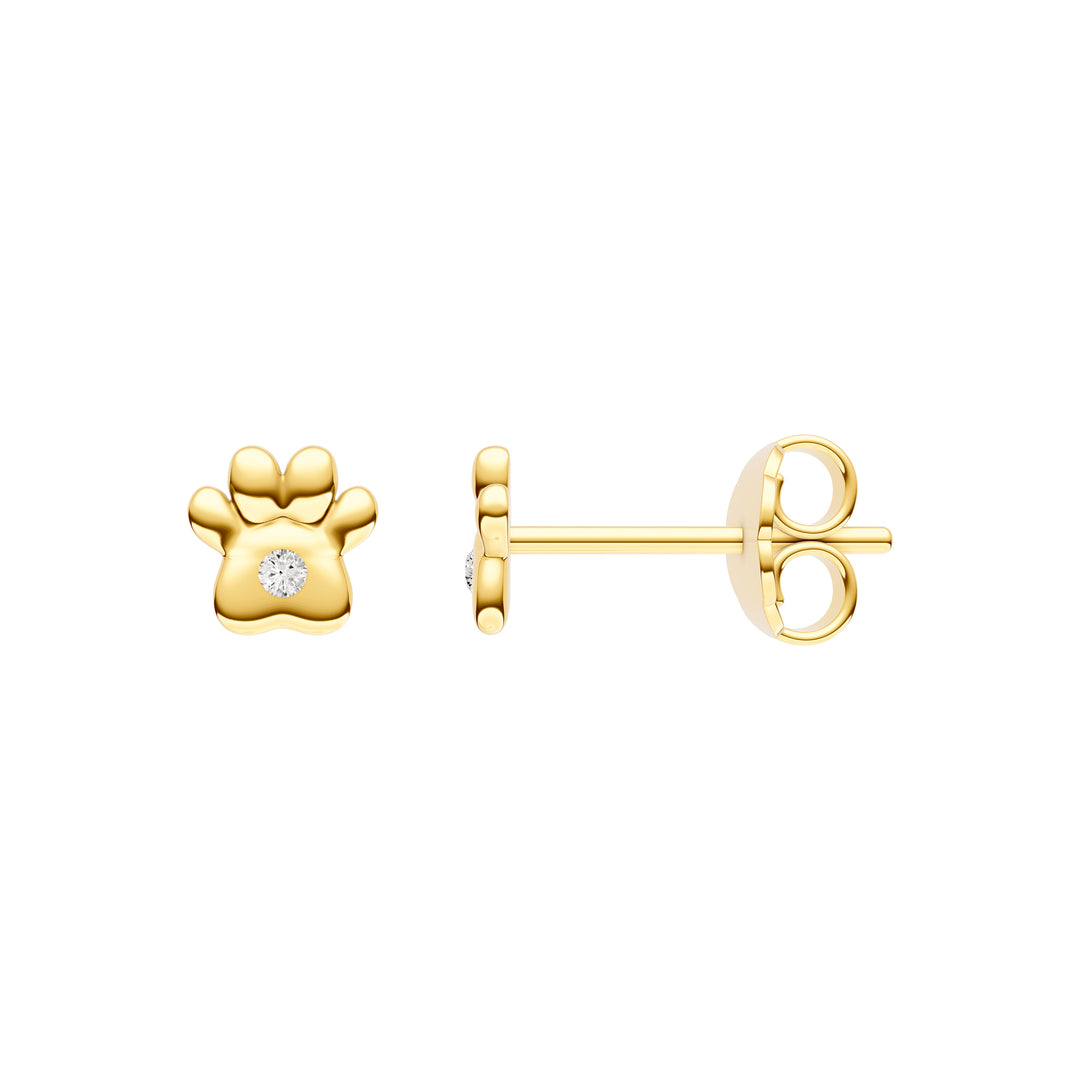 2pt Diamond Paw Stud Earrings