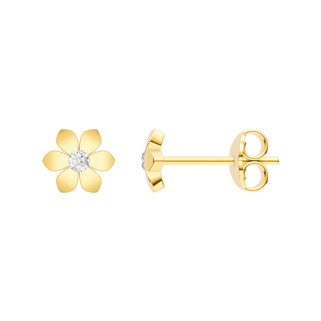 1/20tcw Diamond Daisy Flower Stud Earrings