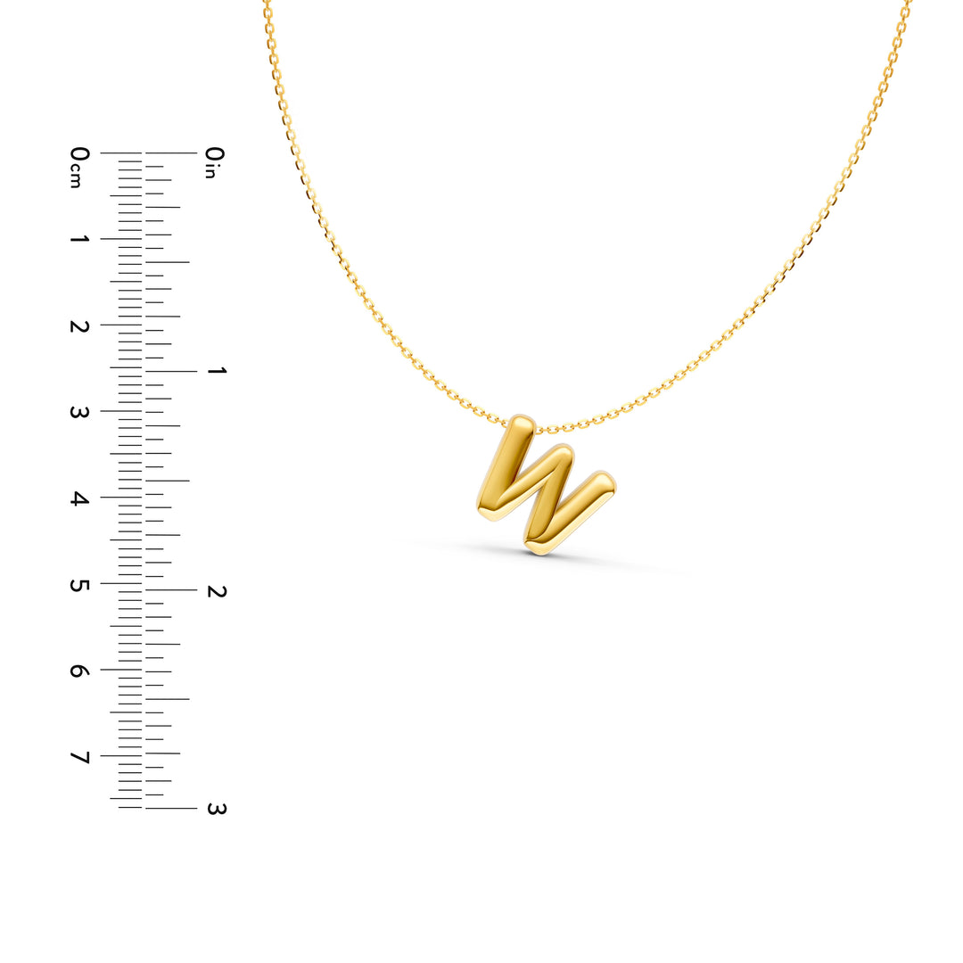 Puffy Bubble Initial ‘W’ Necklace