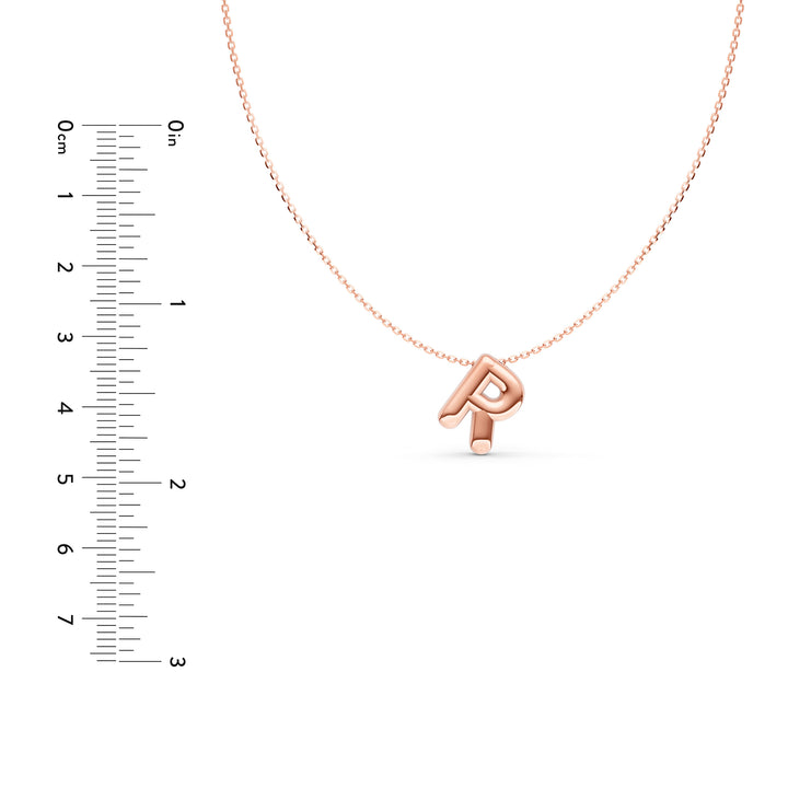Puffy Bubble Initial ‘R’ Necklace