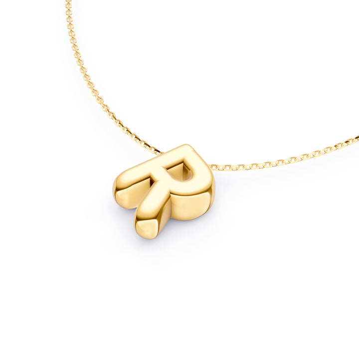 Puffy Bubble Initial ‘R’ Necklace