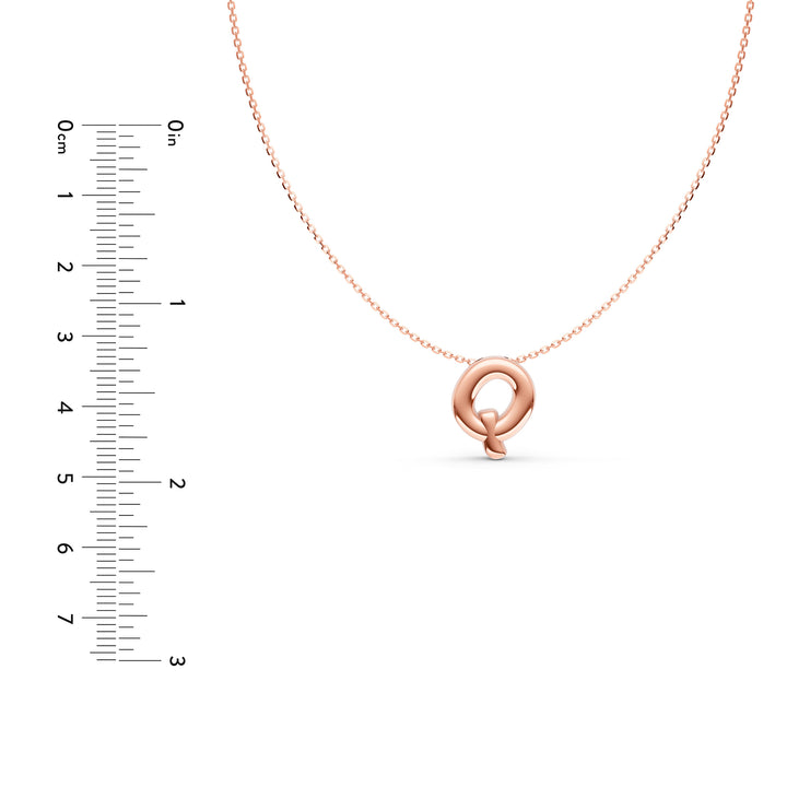 Puffy Bubble Initial ‘Q’ Necklace