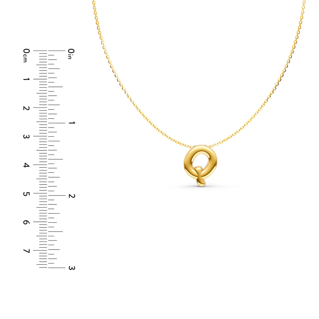 Puffy Bubble Initial ‘Q’ Necklace