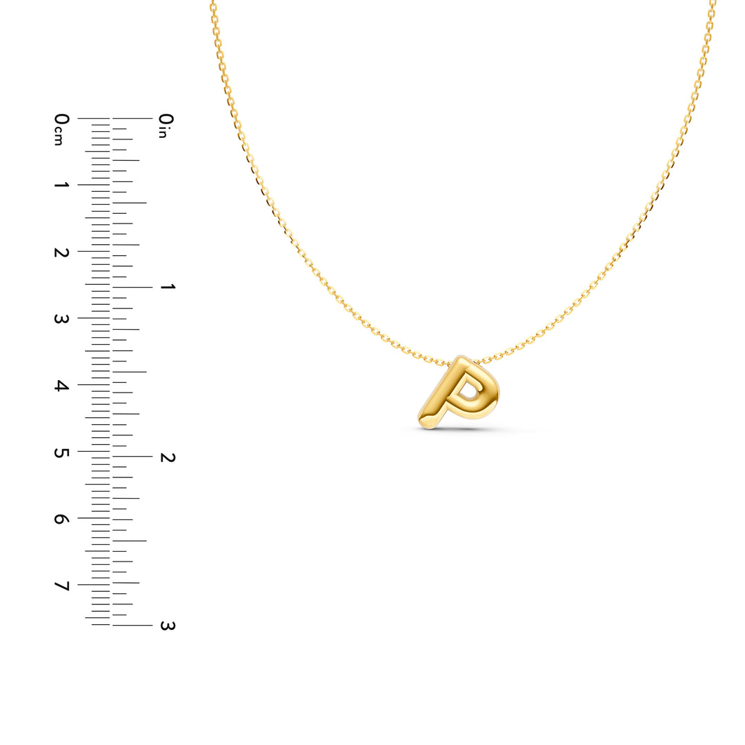 Puffy Bubble Initial ‘P’ Necklace