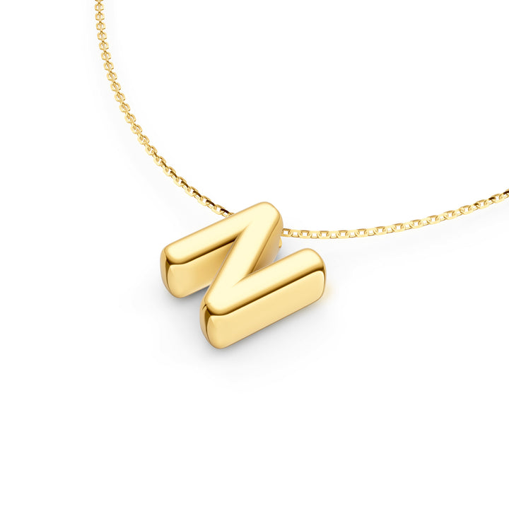 Puffy Bubble Initial ‘N’ Necklace