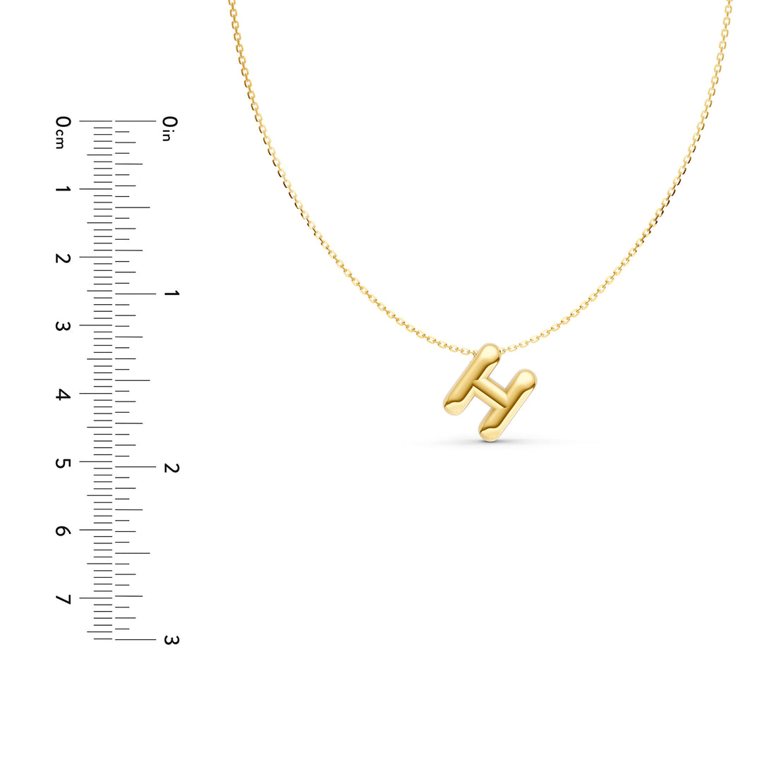 Puffy Bubble Initial ‘H’ Necklace