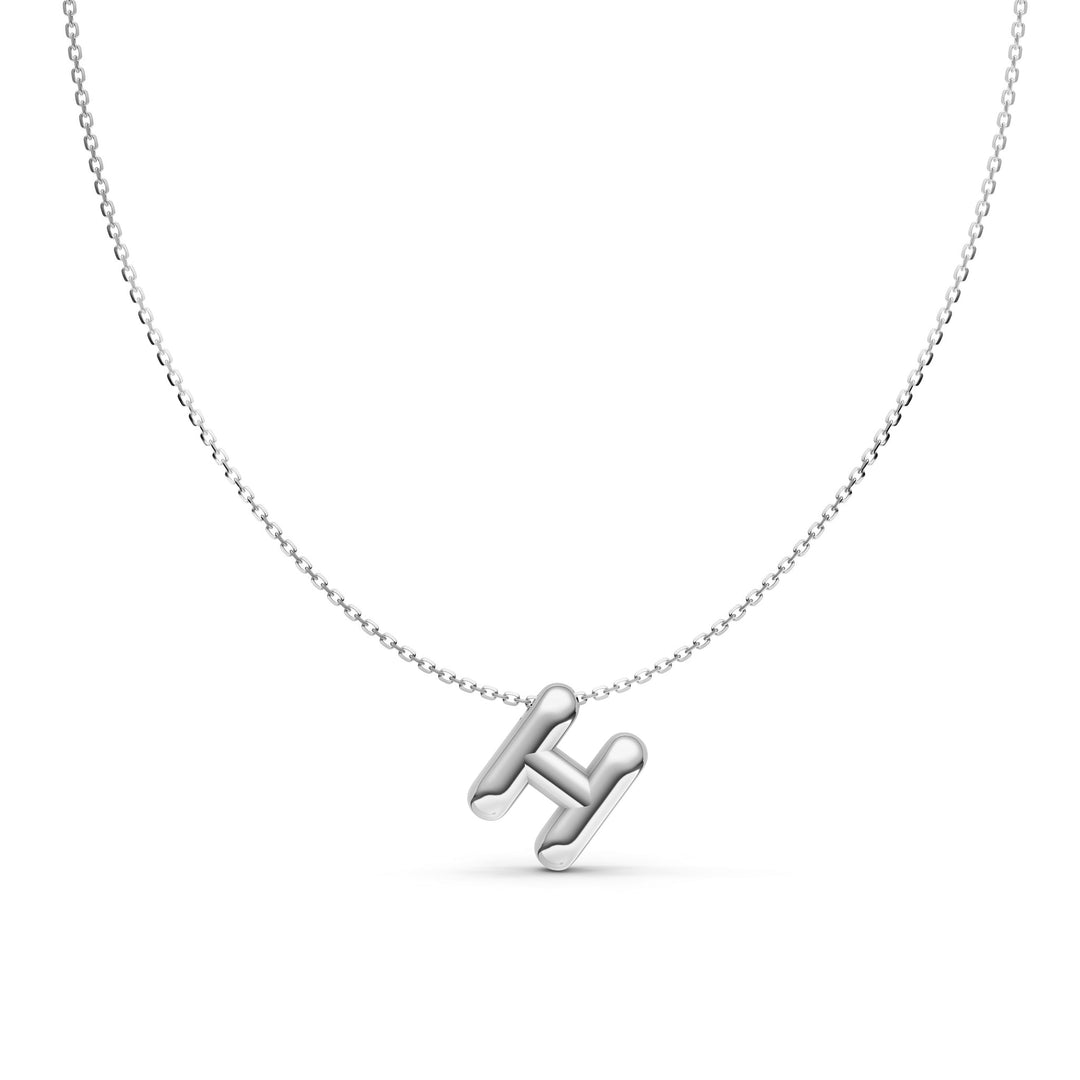 Puffy Bubble Initial ‘H’ Necklace
