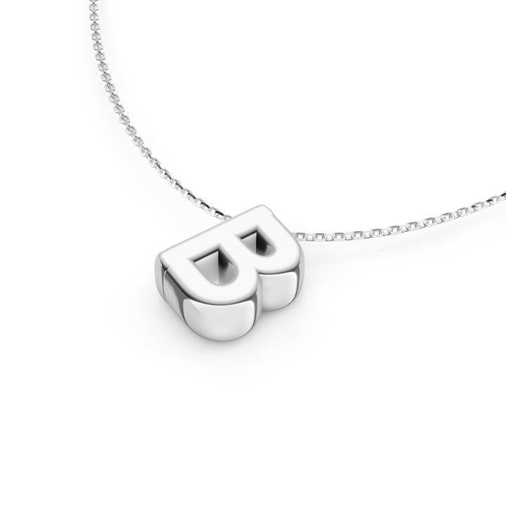 Puffy Bubble Initial ‘B’ Necklace