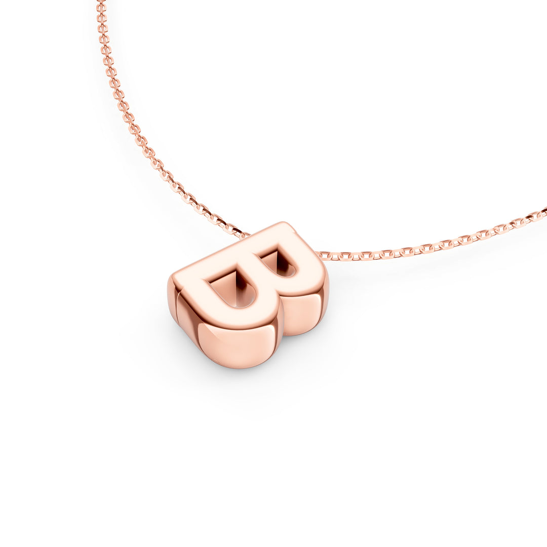 Puffy Bubble Initial ‘B’ Necklace