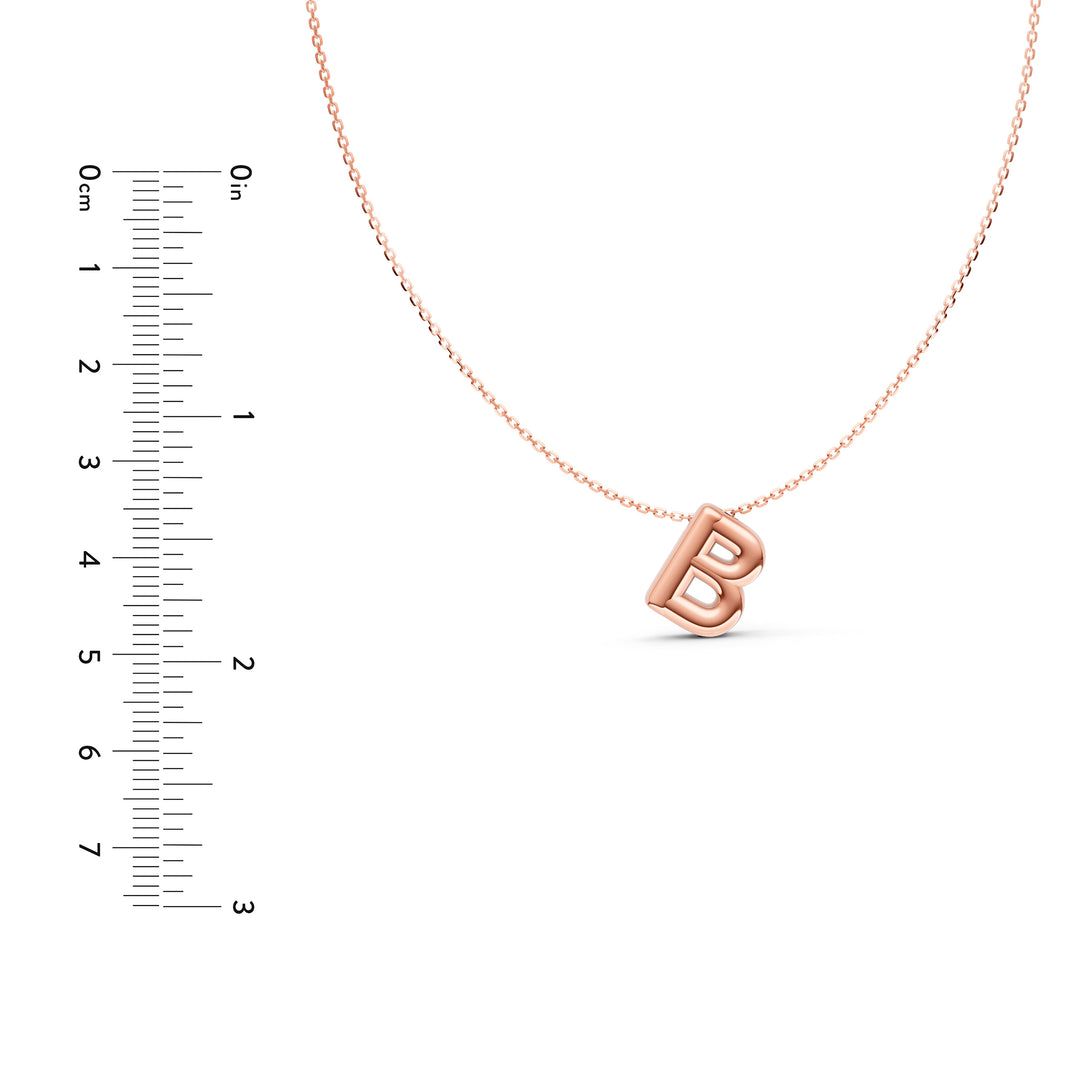 Puffy Bubble Initial ‘B’ Necklace