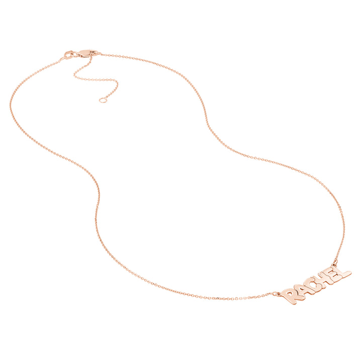 7mm Bubble Font Nameplate Necklace