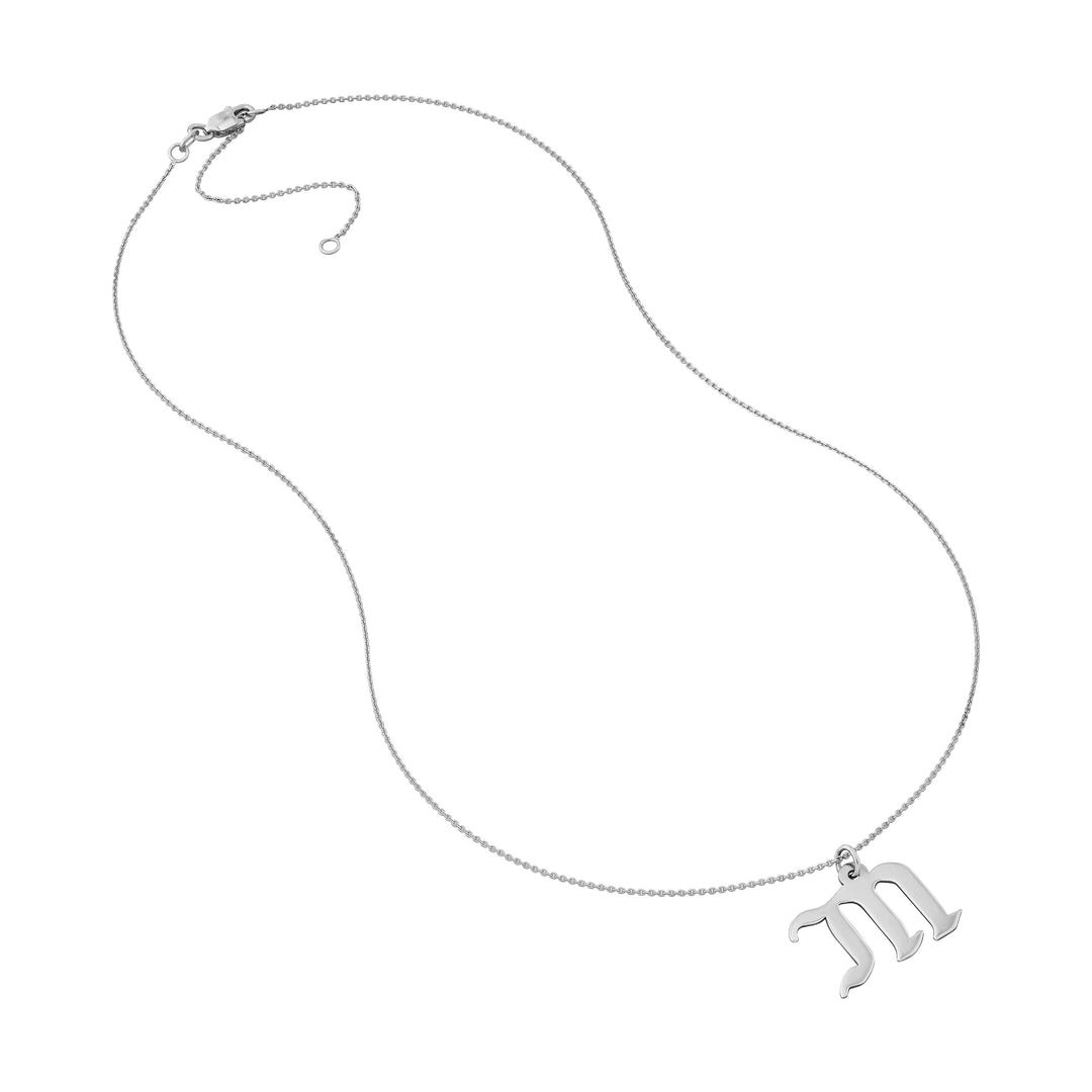 Gothic Initial Pendant Necklace