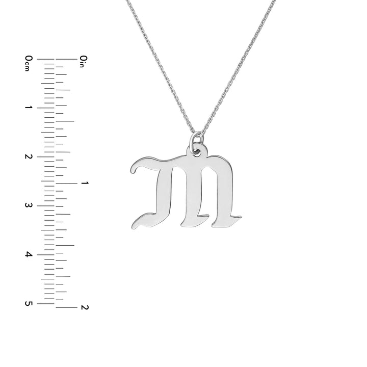 Gothic Initial Pendant Necklace