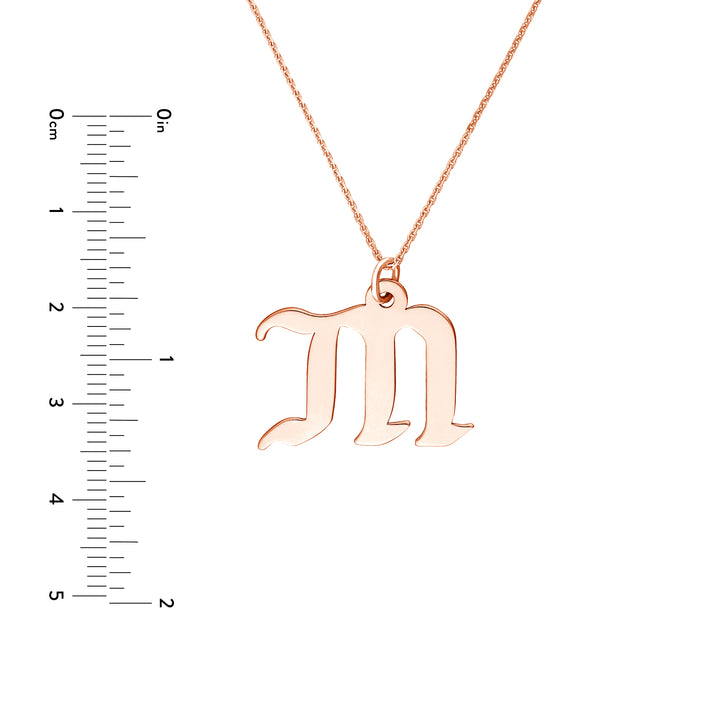 Gothic Initial Pendant Necklace
