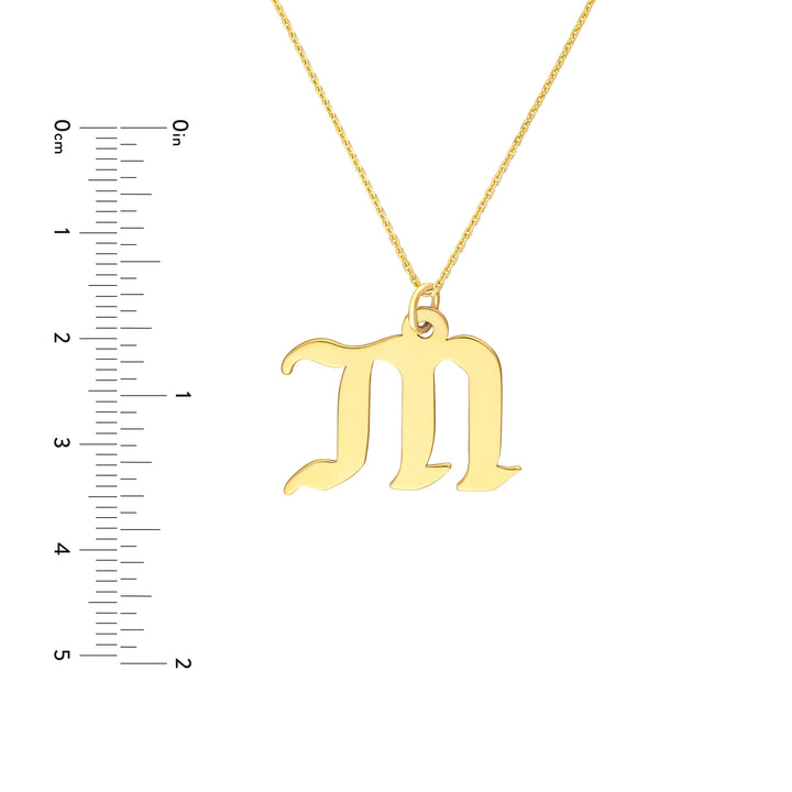 Gothic Initial Pendant Necklace