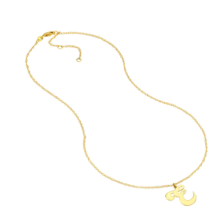 15mm Cursive Initial Pendant Necklace