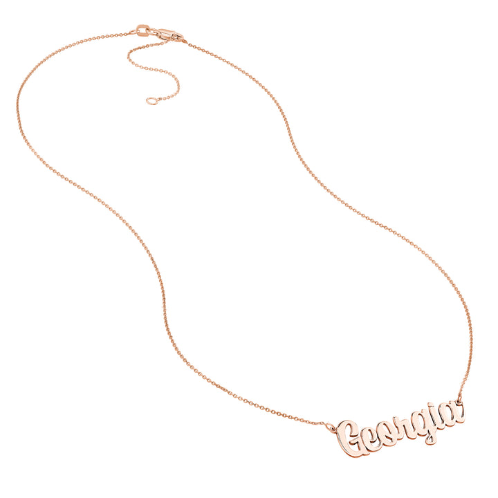 7mm Script Font Nameplate Necklace
