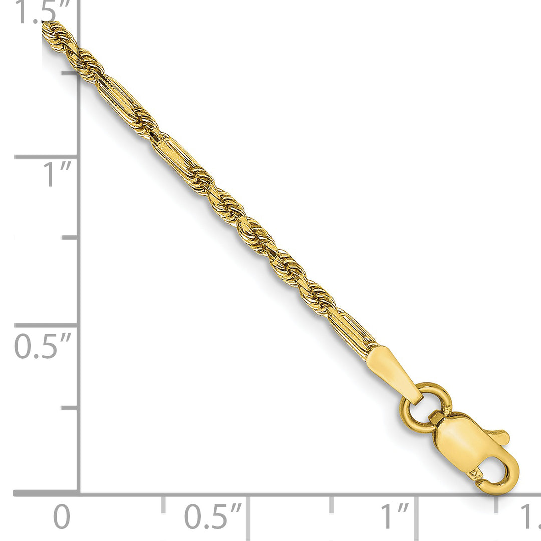 14k 1.8mm D/C Milano Rope Chain Anklet