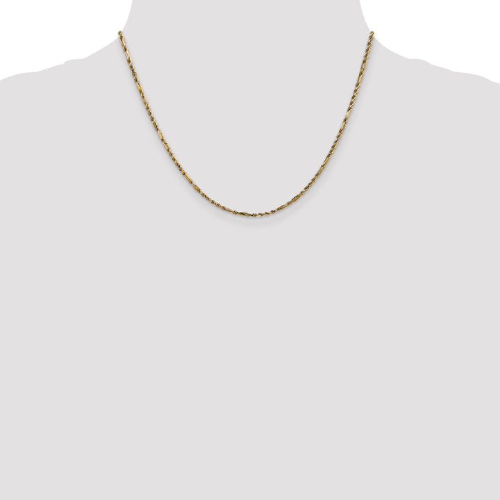 14k 2.25mm D/C Milano Rope Chain