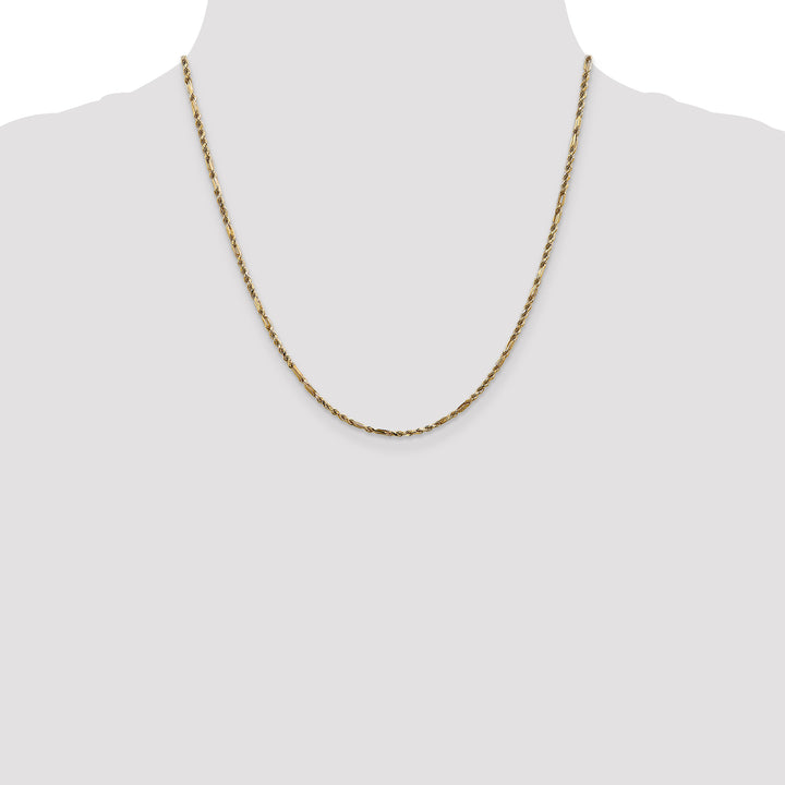 14k 2.25mm D/C Milano Rope Chain