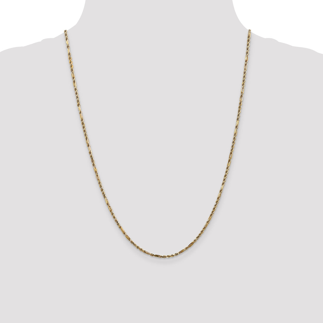 14k 2.25mm D/C Milano Rope Chain
