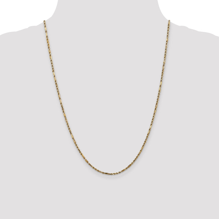 14k 2.25mm D/C Milano Rope Chain