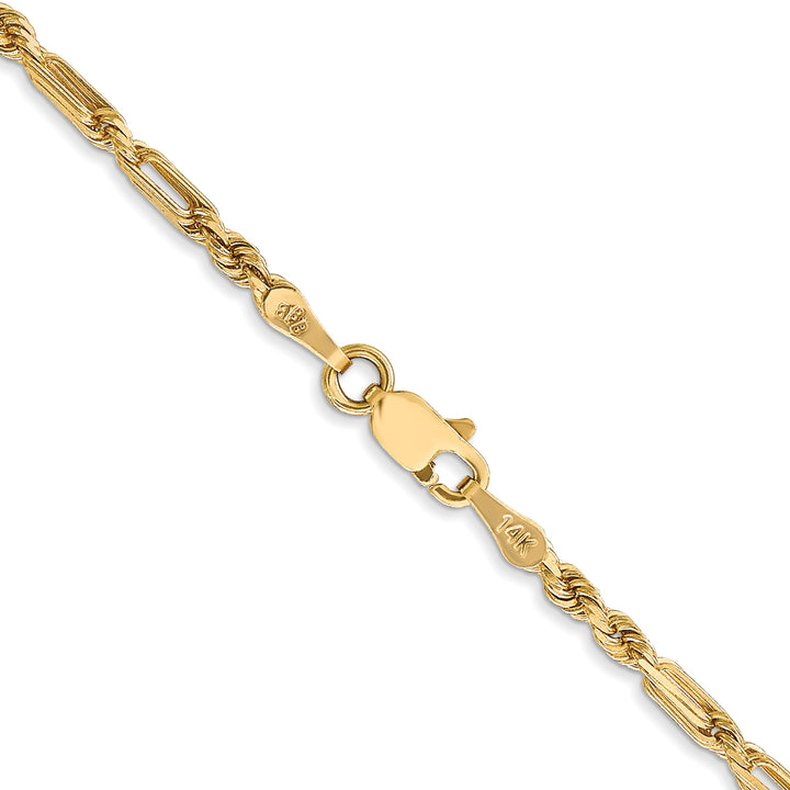 14k 2.5mm D/C Milano Rope Chain