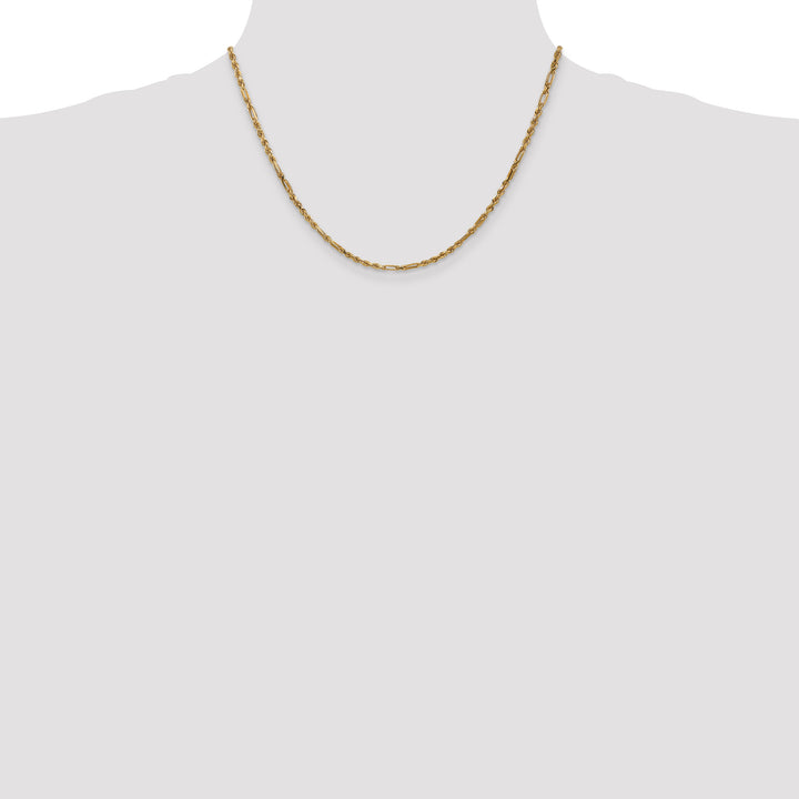 14k 2.5mm D/C Milano Rope Chain
