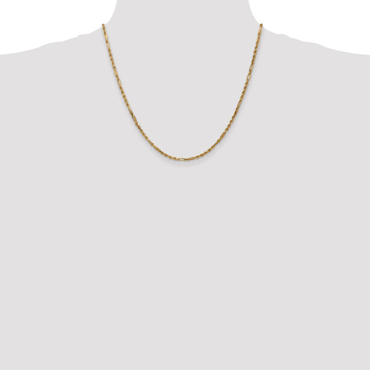 14k 2.5mm D/C Milano Rope Chain