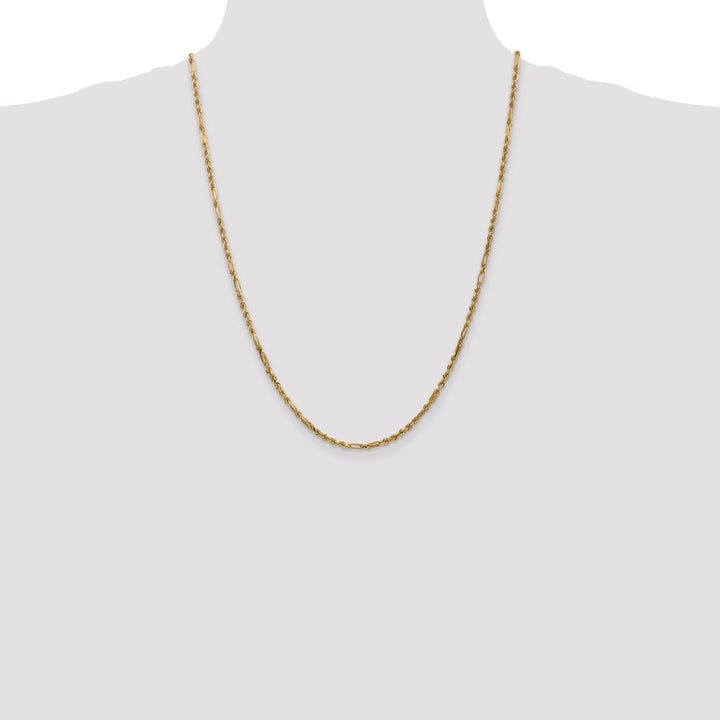 14k 2.5mm D/C Milano Rope Chain