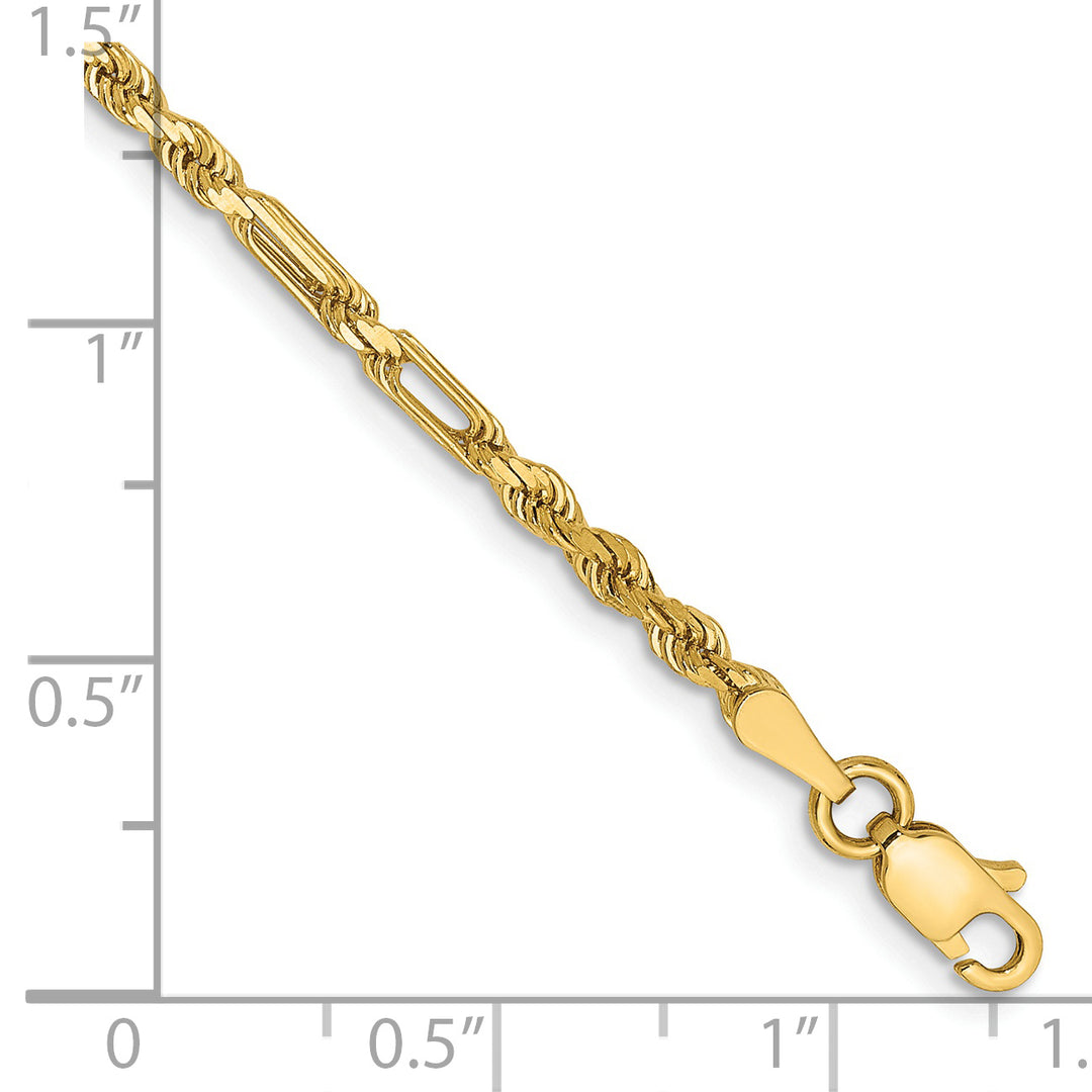 14k 2.5mm D/C Milano Rope Chain