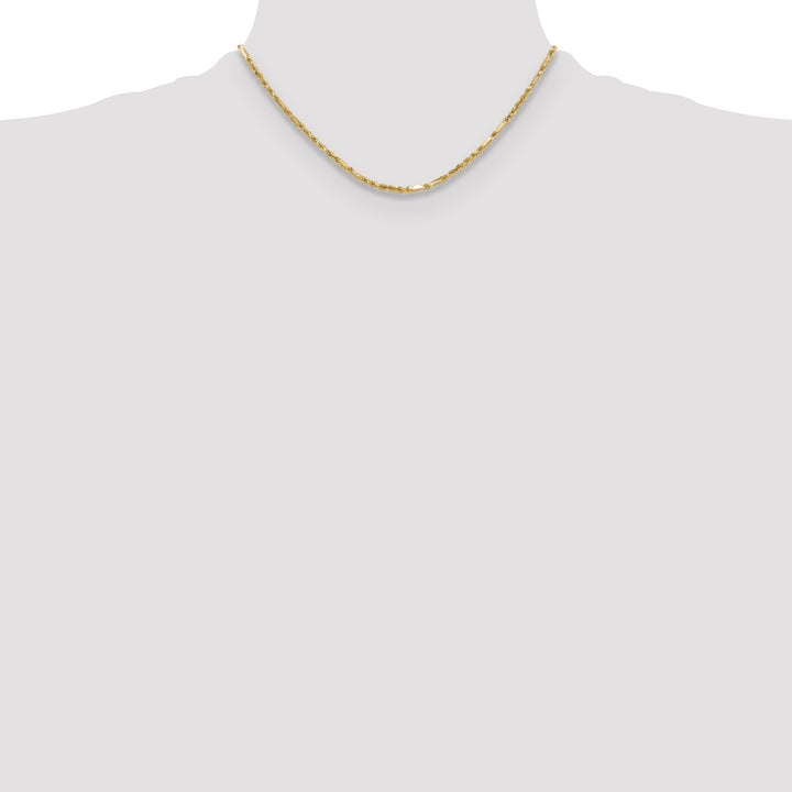 14k 2.75mm D/C Milano Rope Chain