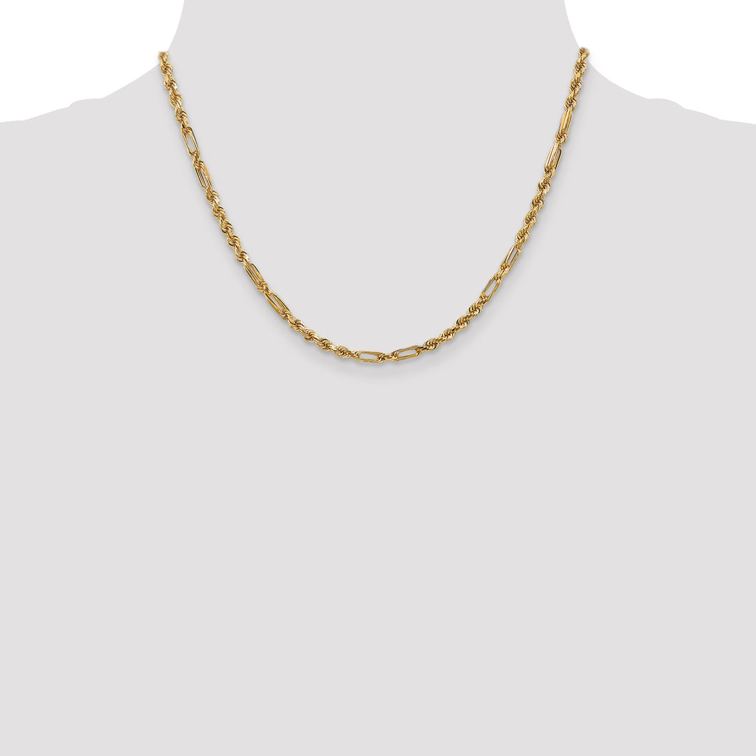 14k 3.0mm D/C Milano Rope Chain