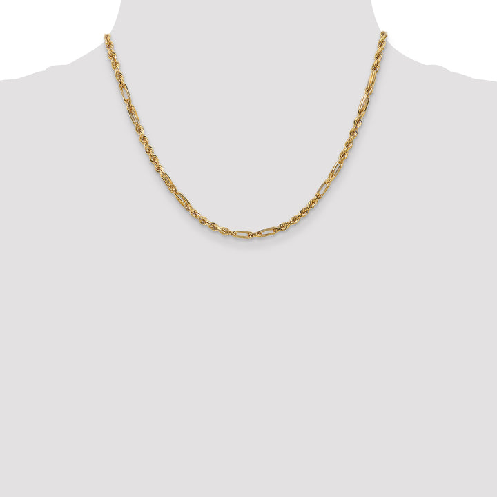 14k 3.0mm D/C Milano Rope Chain