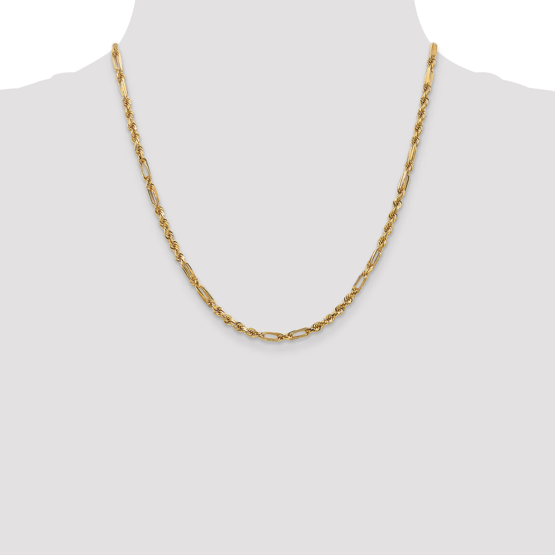 14k 3.0mm D/C Milano Rope Chain