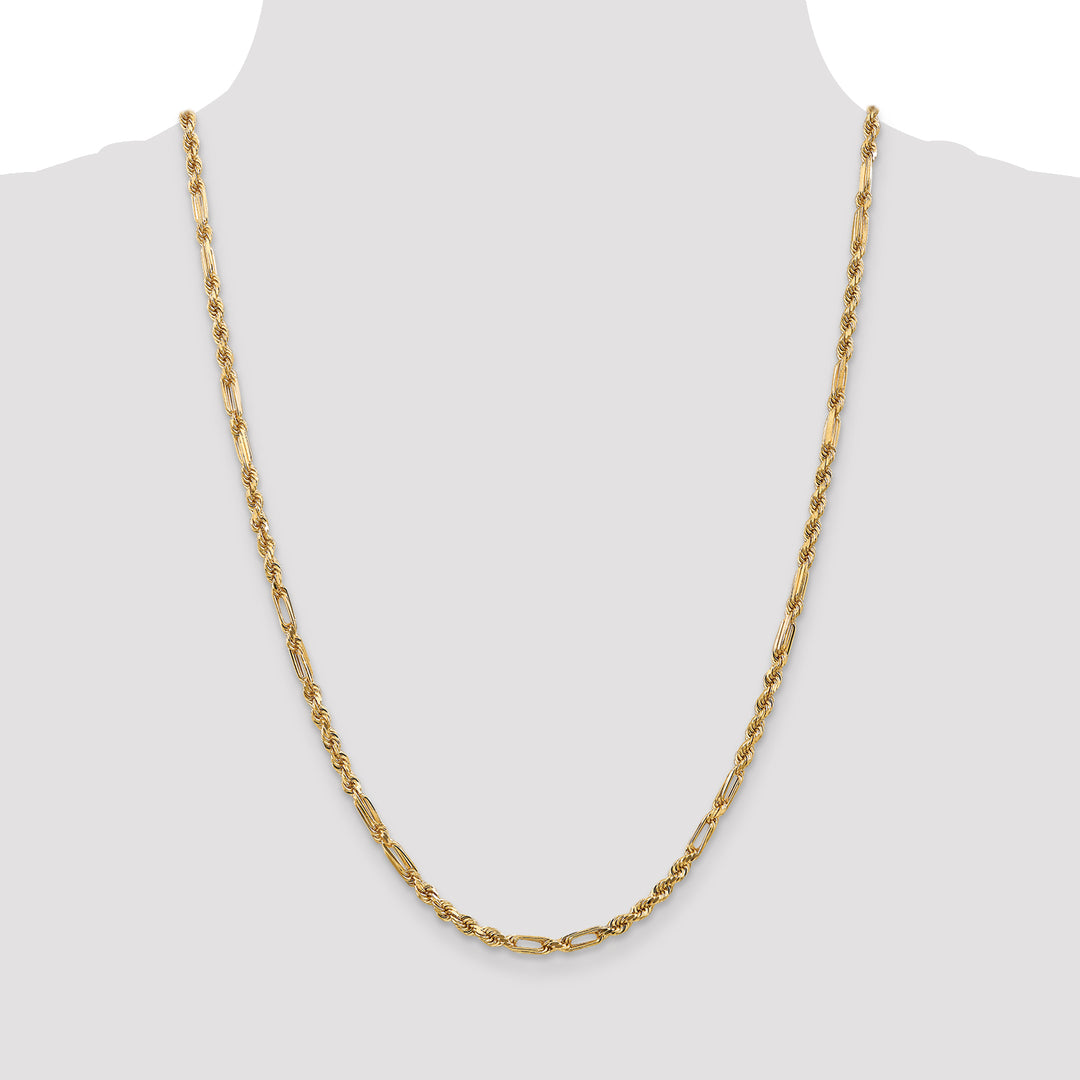 14k 3.0mm D/C Milano Rope Chain