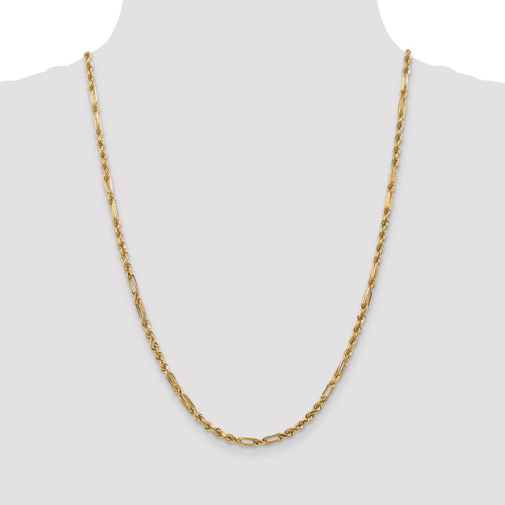 14k 3.0mm D/C Milano Rope Chain
