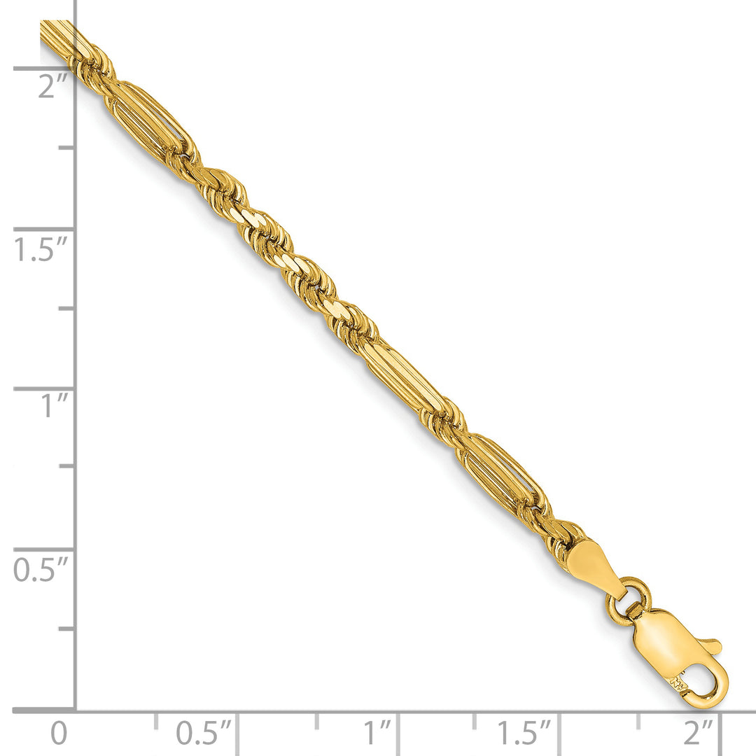 14k 3.0mm D/C Milano Rope Chain