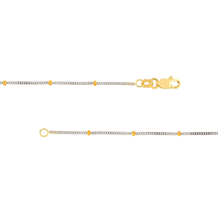 2.0mm Two-Tone Saturn Curb Chain with Lobster Lock