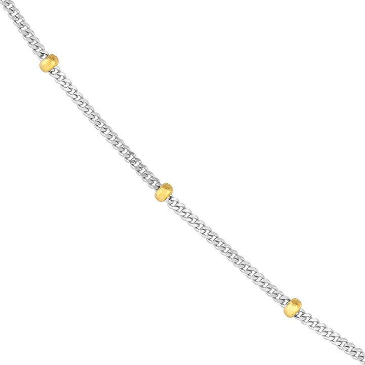 2.0mm Two-Tone Saturn Curb Chain with Lobster Lock