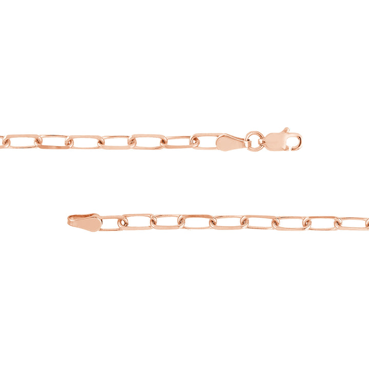 3.1mm Paper Clip Chain with Lobster Lock
