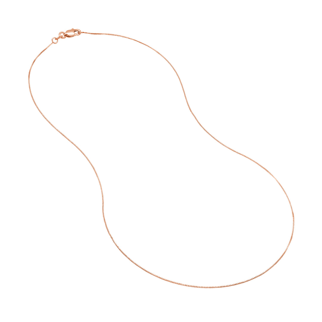 0.55mm Box Chain with Lobster Lock and Quality Tag