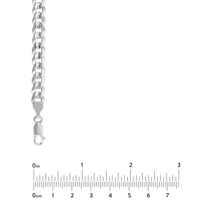 Sterling Silver 7.05 Cuban Curb Chain with Lobster Lock