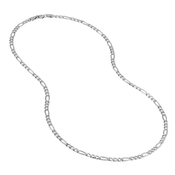 Sterling Silver 3.9mm Concave Figaro Chain with Lobster Lock