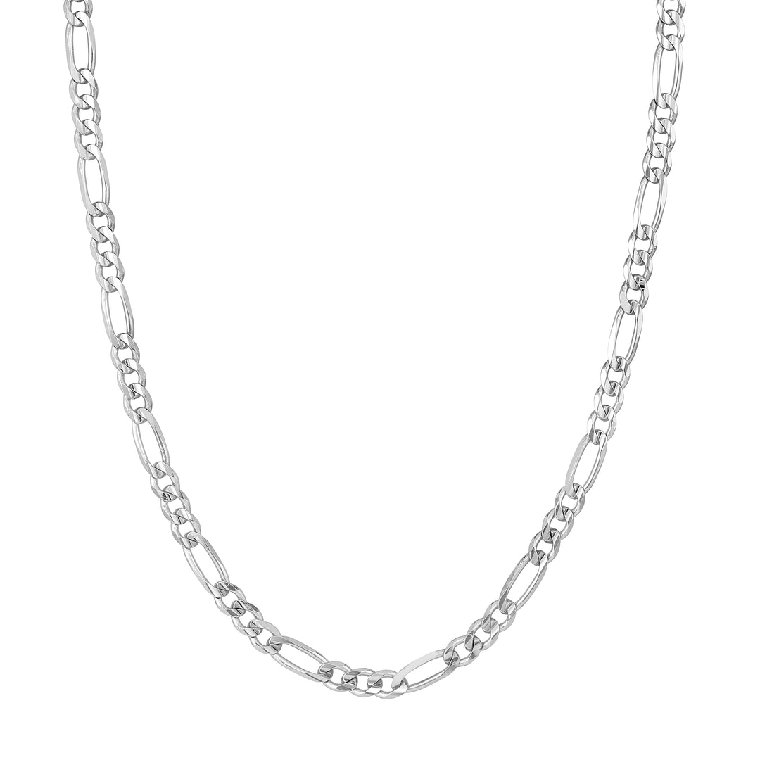 Sterling Silver 5.8mm Concave Figaro Chain with Lobster Lock