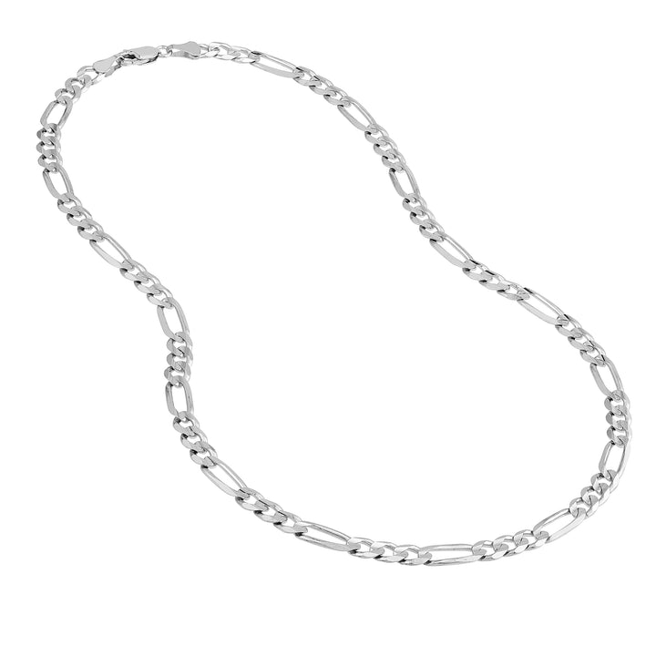 Sterling Silver 5.8mm Concave Figaro Chain with Lobster Lock