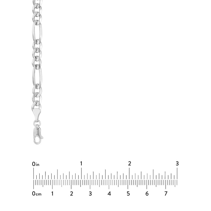 Sterling Silver 5.8mm Concave Figaro Chain with Lobster Lock
