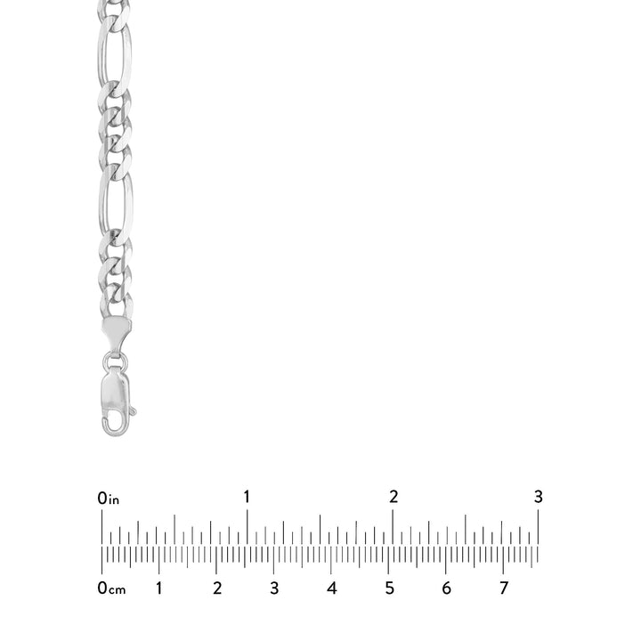 Sterling Silver 6.75mm Concave Figaro Chain with Lobster